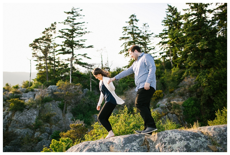 whytecliff park west vancouver engagement photo couple exploring