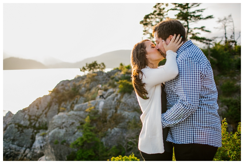 whytecliff park west vancouver engagement photo couple kissing