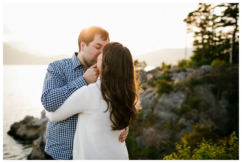 whytecliff park west vancouver engagement photo couple kissing