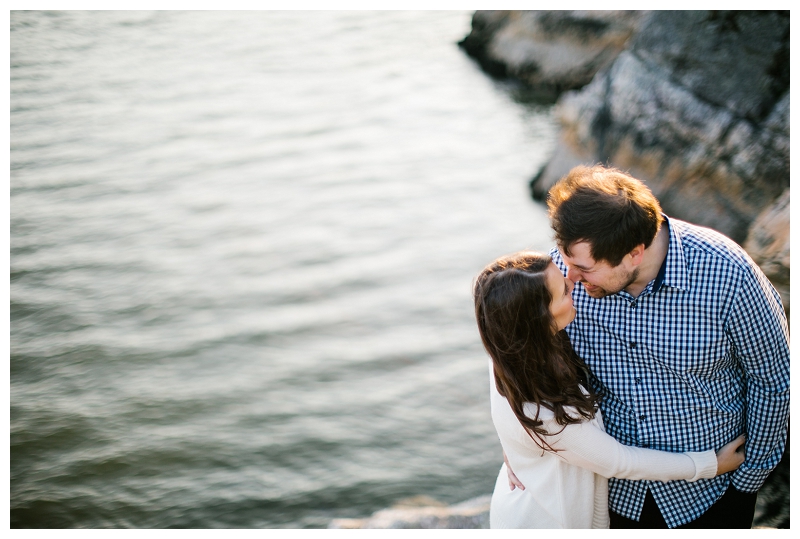 whytecliff park west vancouver engagement photo couple hugging