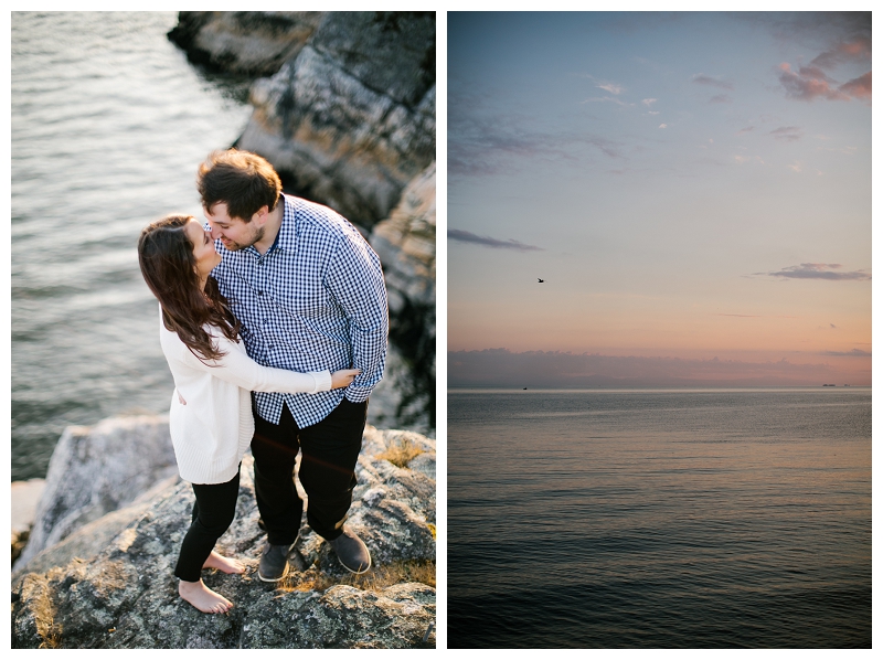 whytecliff park west vancouver engagement photo couple hugging