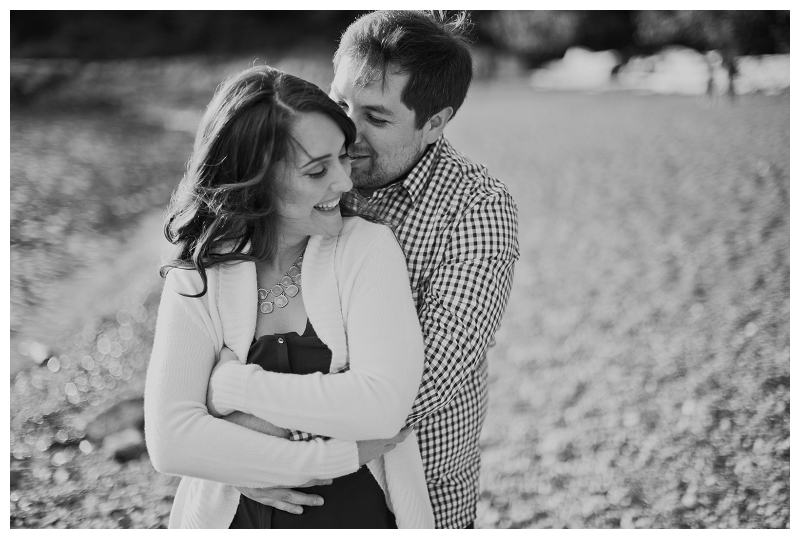 whytecliff park west vancouver engagement photo couple hugging