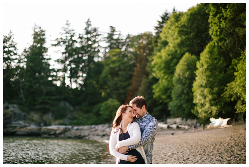 whytecliff park west vancouver engagement photo couple hugging