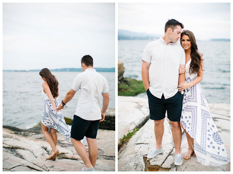 engaged couple holding hands