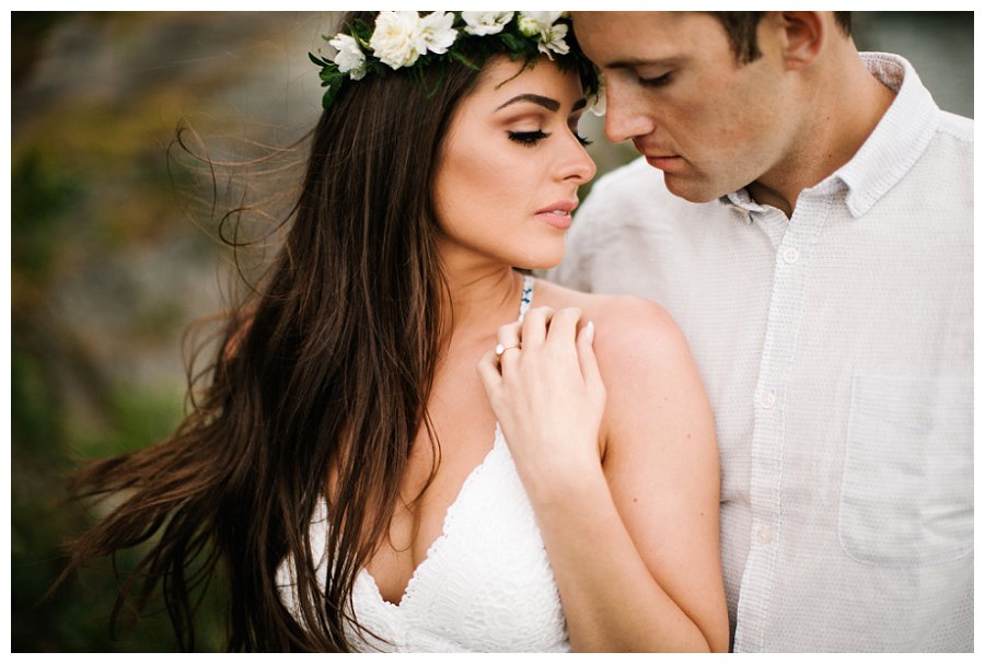 engagement session with flower crown