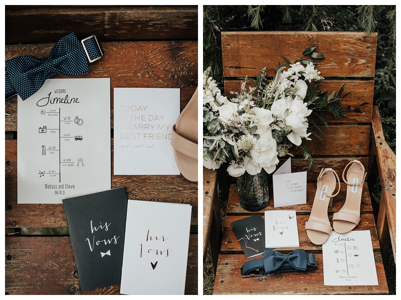  his and hers vow book bowtie wedding timeline