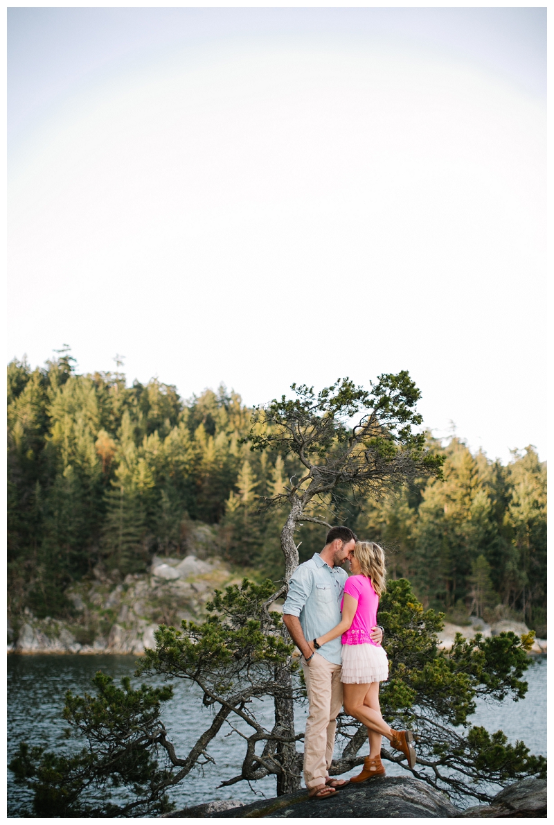 Lighthouse Park, West Vancouver Engagement Photo Couple Kissing