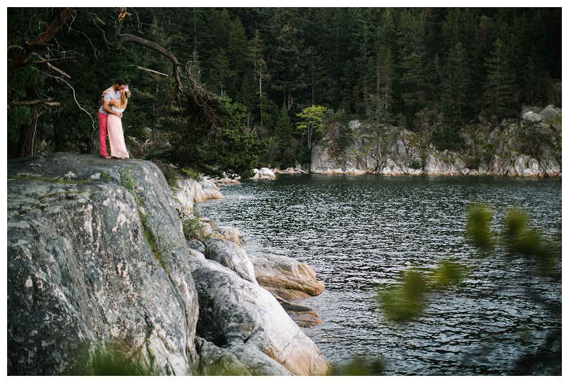 Lighthouse Park, West Vancouver Engagement Photo Couple Kissing