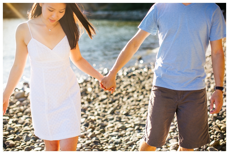 Whytecliff Park West Vancouver Engagement Session Couple Holding Hands