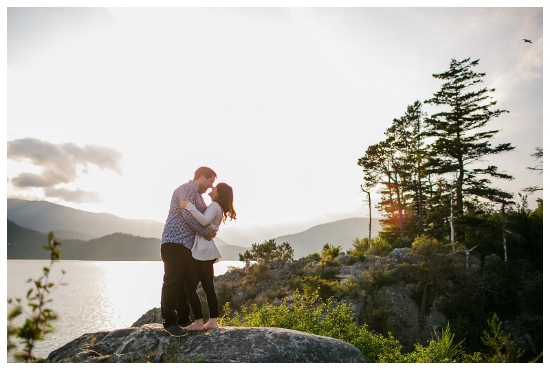 whytecliff park west vancouver engagement photo couple hugging